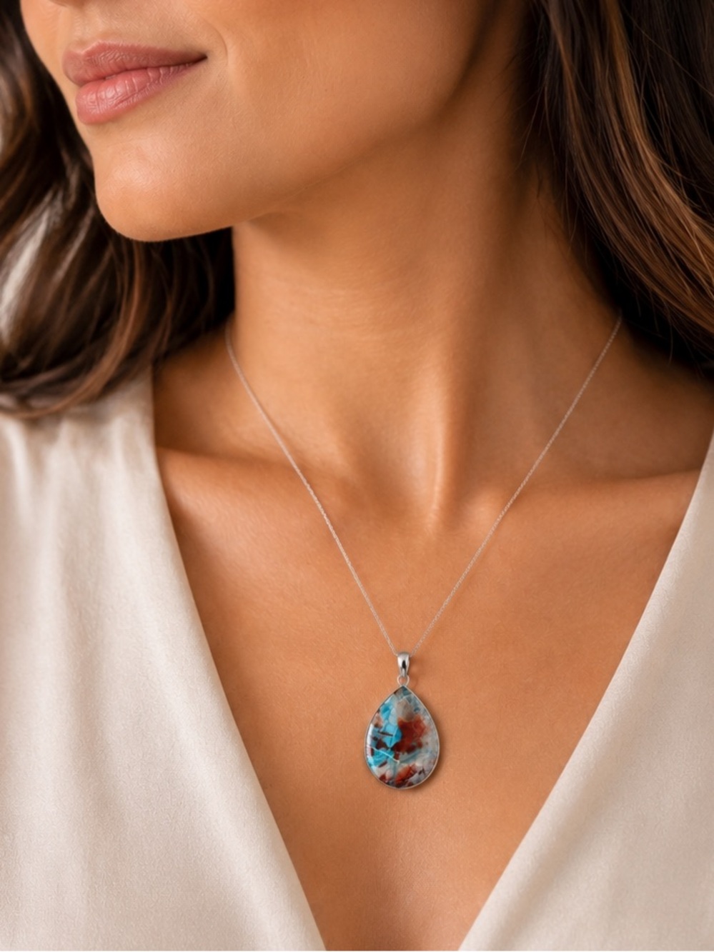 Fancy Larimar Pendant .925 Sterling